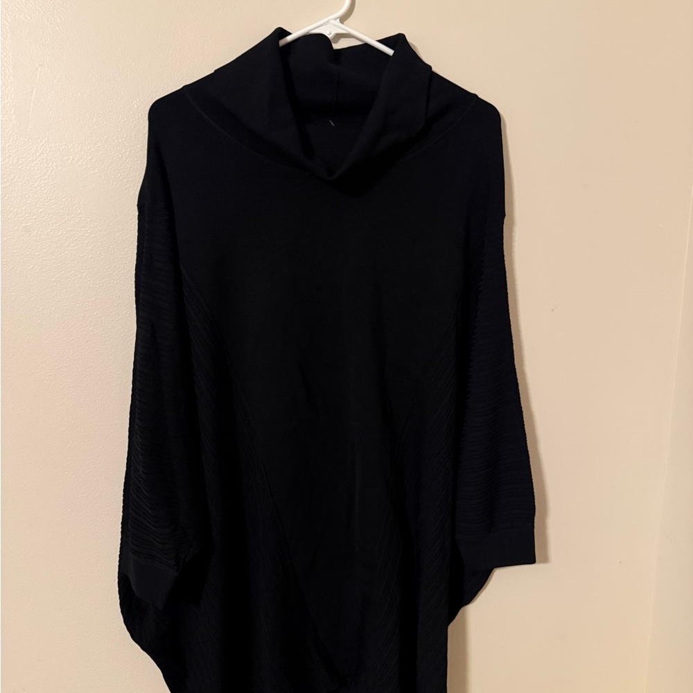 Gabby Isabella Black Poncho Sweater